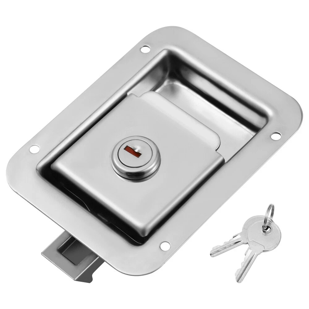 Horse Trailer Door Latches Plate Lock Flush Mount Paddle RV Marine Child Travel