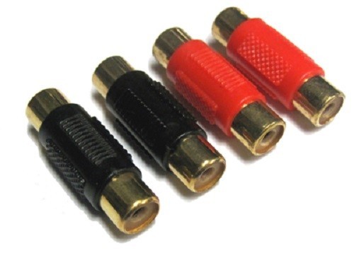 (4 PCS) RCA BARREL CONNECTORS CONNECT FEMALE TO FEMALE RCAs CAR AUDIO SPLICE NEW
