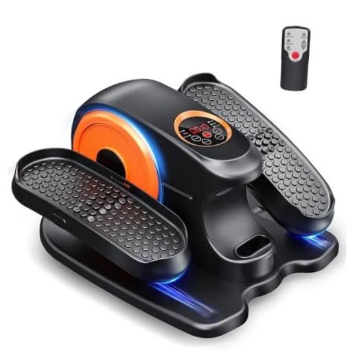 Black 2-in-1 Electric Leg Exerciser for Under Desk Elliptical Machine
