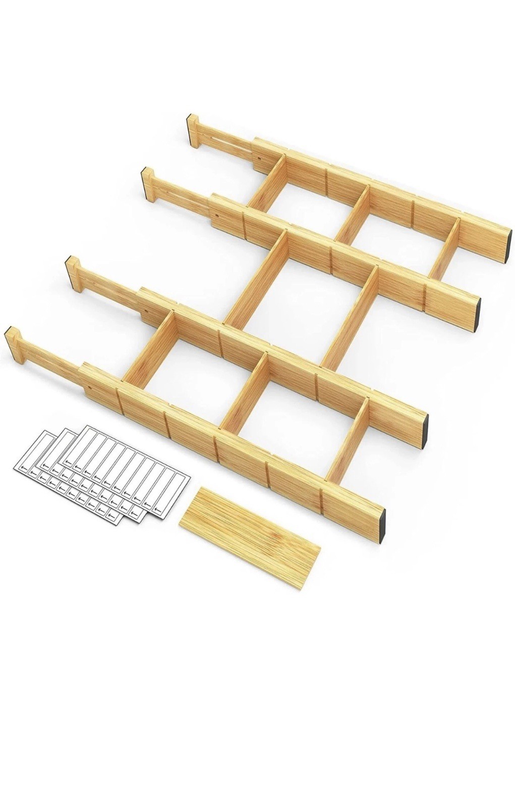 SpaceAid Bamboo Drawer Dividers Inserts Adjustable Expandable Perfect gift