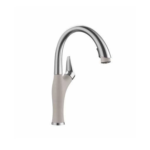 Blanco 526400 Artona 1.5 GPM Pull-Down Kitchen Faucet, Silgranit/PVD Stainless