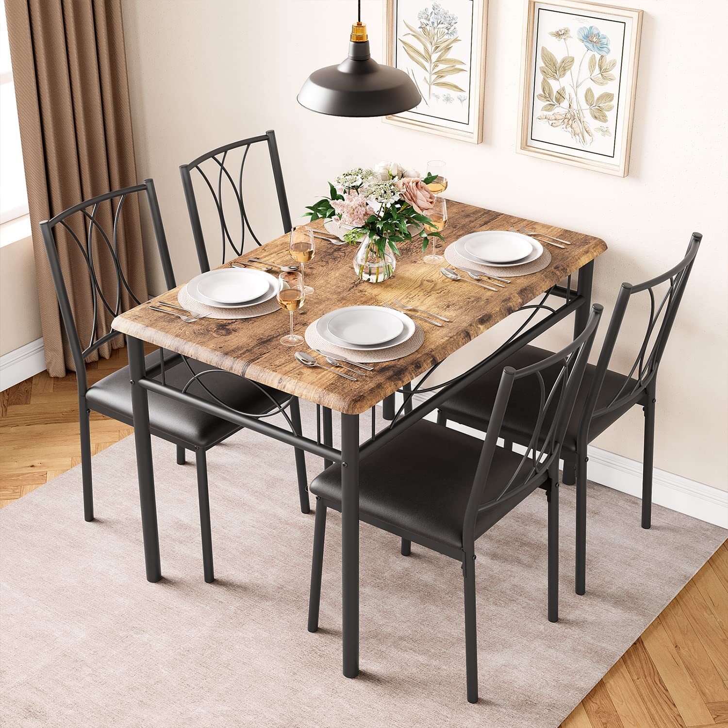 ✅5-Piece Dining Table Set for Small Space Kitchen Table Set for 4 Dining Room Se