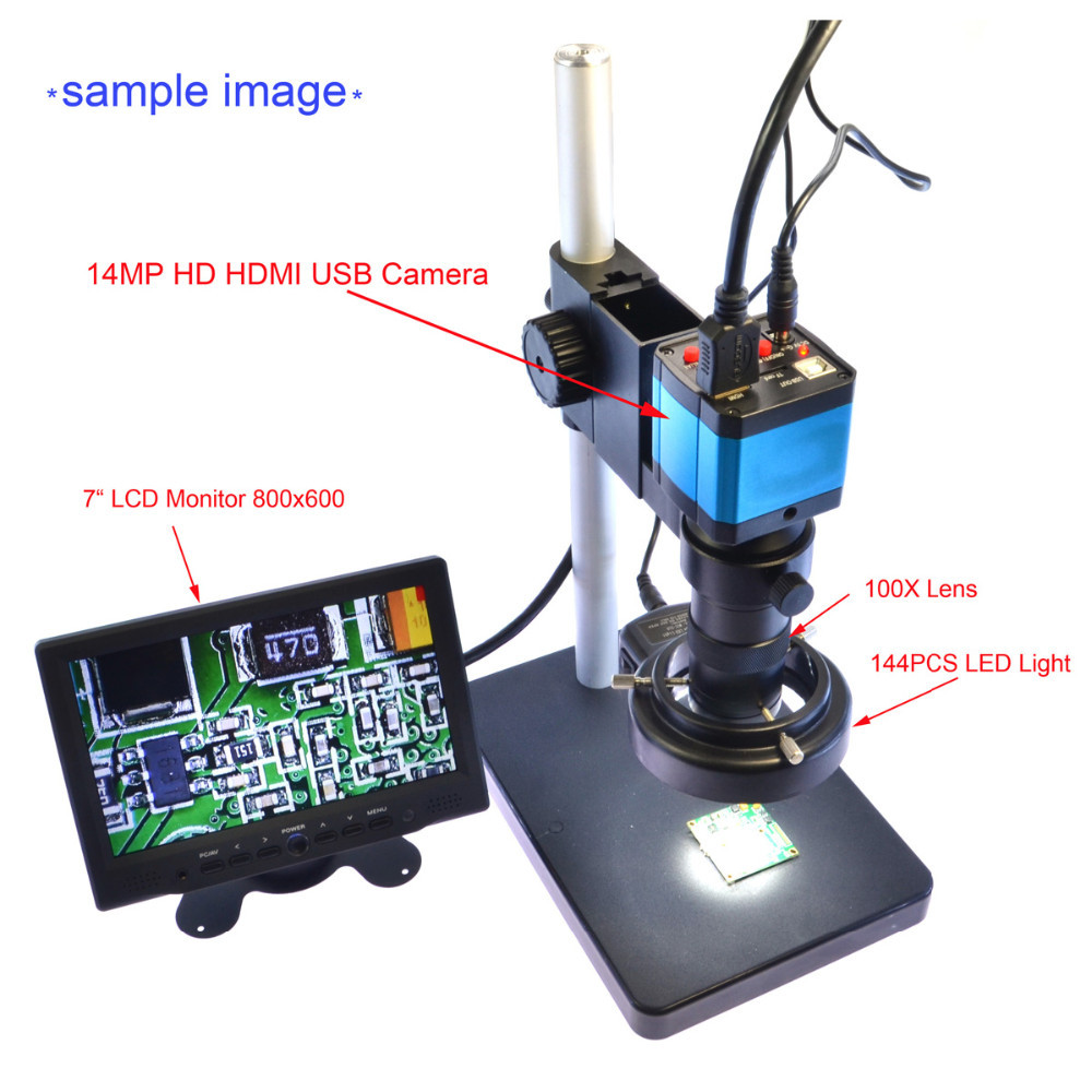 16MP HDMI USB Digital Industry Video Microscope Camera Eyepiece C Mount Adapter