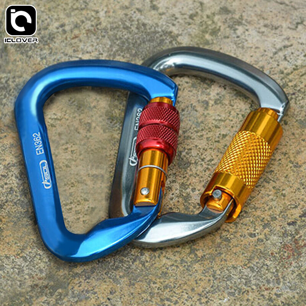 Carabiners Hook Aluminum Alloy Twist Climbing Screw Locking D-Ring 30KN Rescue