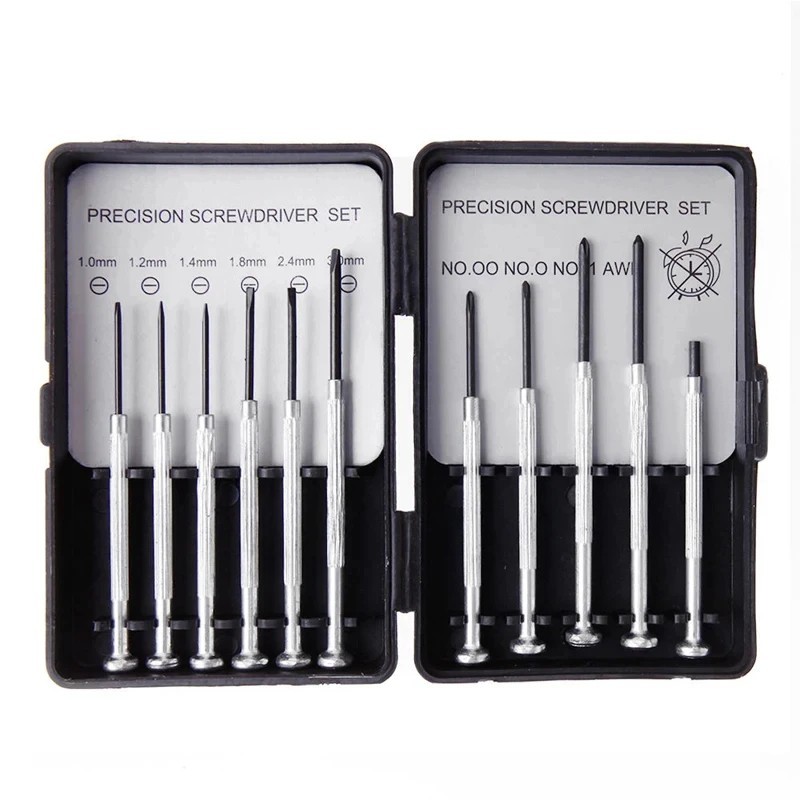 11pc Small Precision Screwdriver Set Mini 6 Sizes Flat Philips for Watch Glasses