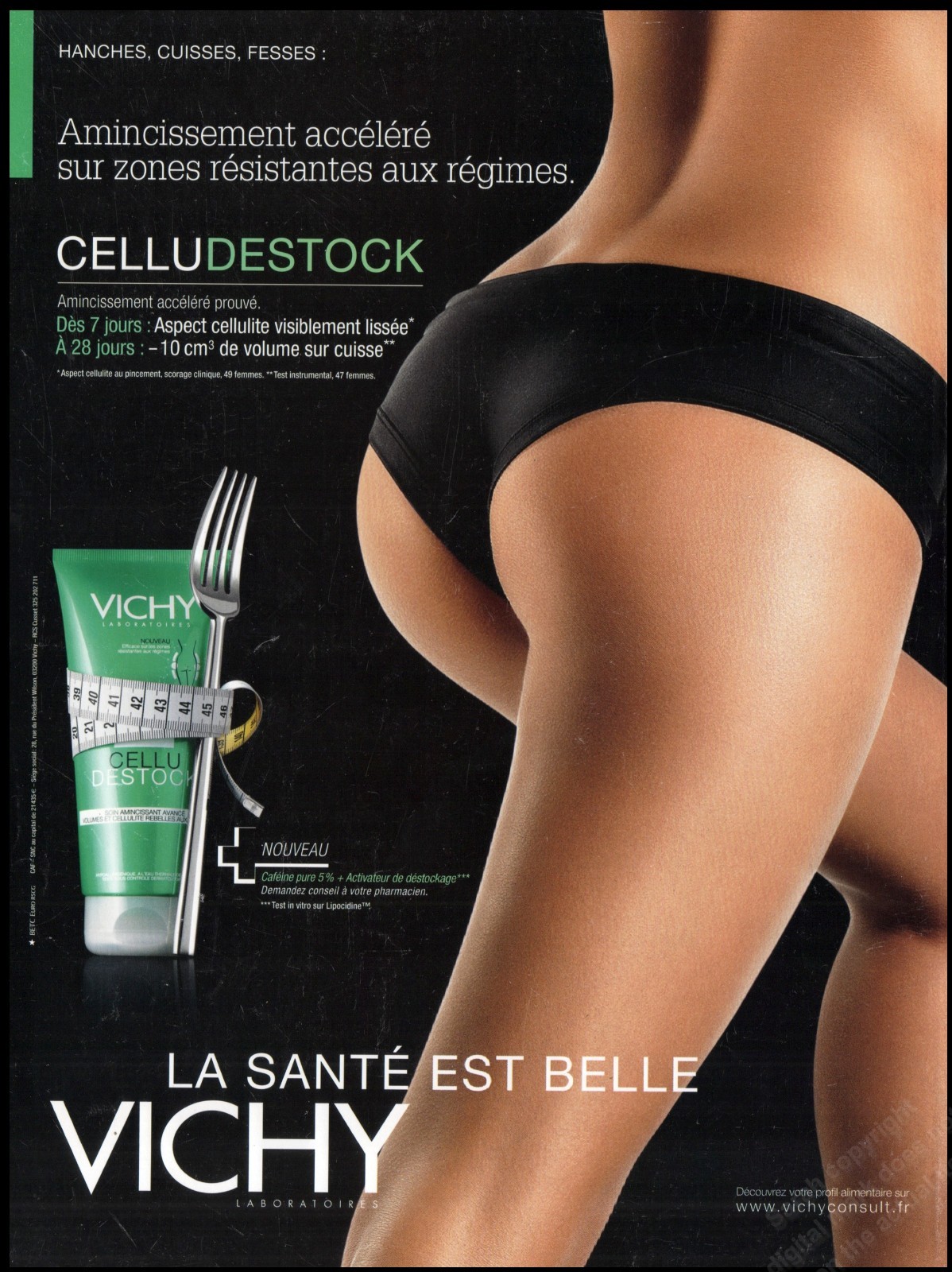 Body care Vichy Fitness Curves Print Ad Women Fashion Long Legs 2010-11B