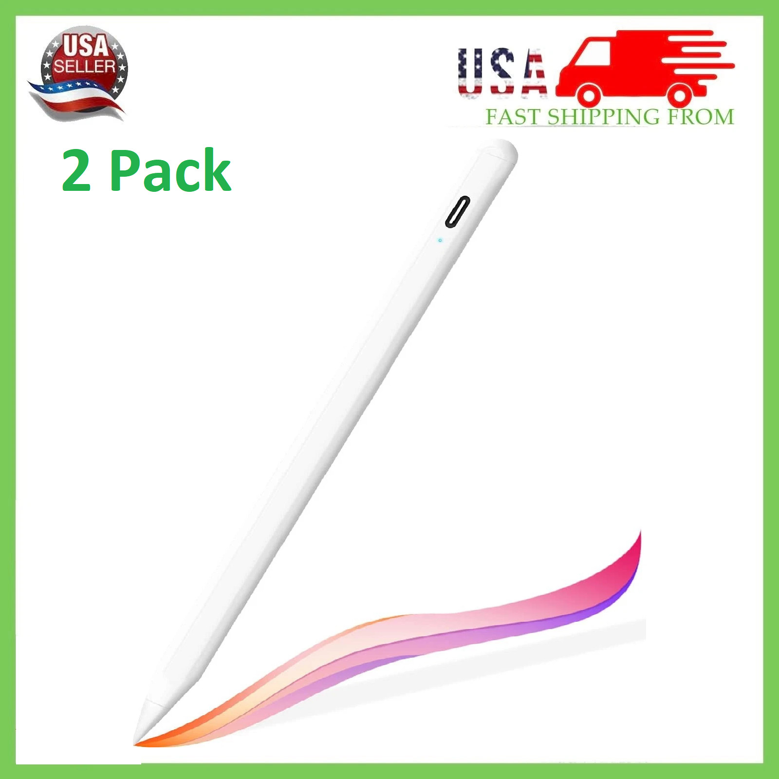 2 Pack Apple iPad Pencil Active 2nd Gen Pencil Rechargeable Tilting, Magnetic