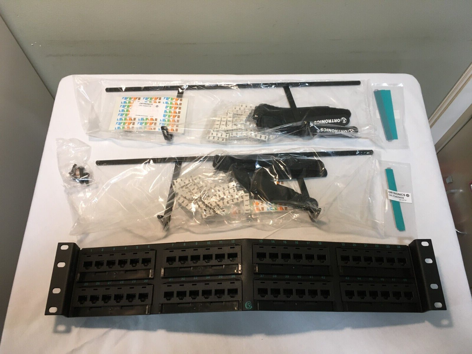 Ortronics OR-PHA5E6U48 48 Port Angled Cat5E Panel T568A/B