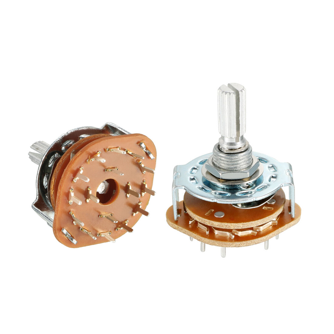 2 Pcs 16Pin 4P3T 4 Pole 3 Position  Selector Rotary Switch