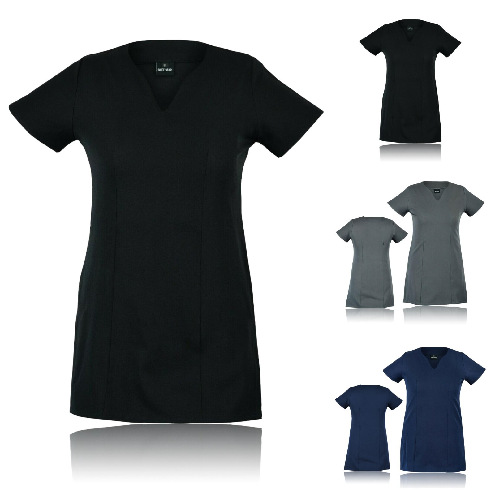 V Neck Beauty Work Hairdressing SPA Nail Salon Therapist Massage Tunic Uniform