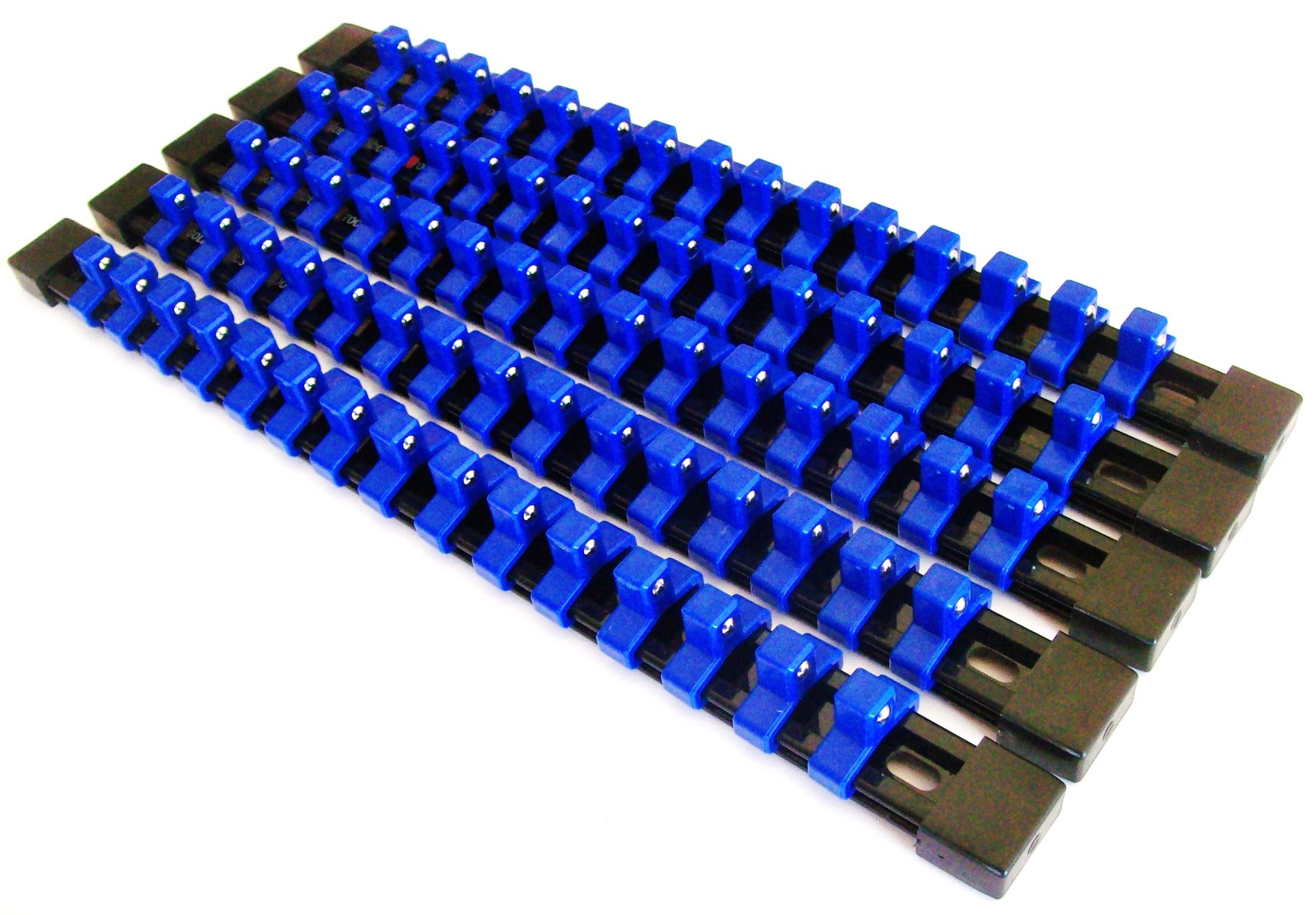 5 GOLIATH INDUSTRIAL 3/8" ABS MOUNTABLE SOCKET RAIL HOLDER ORGANIZER BLUE SH38BB