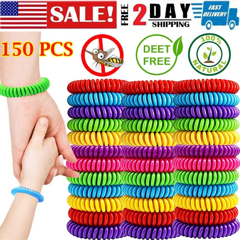 150 PCS Anti Bug Insect Pest Repellent Bracelet Wrist Band Natural Protection