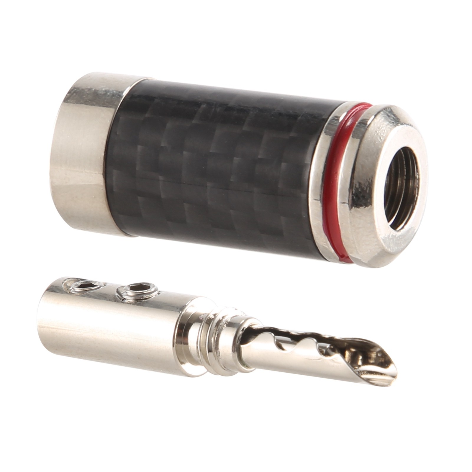 8Pcs Banana Plugs Hi-End HIFI DIY Carbon Fiber Copper Plated Rhodium3543
