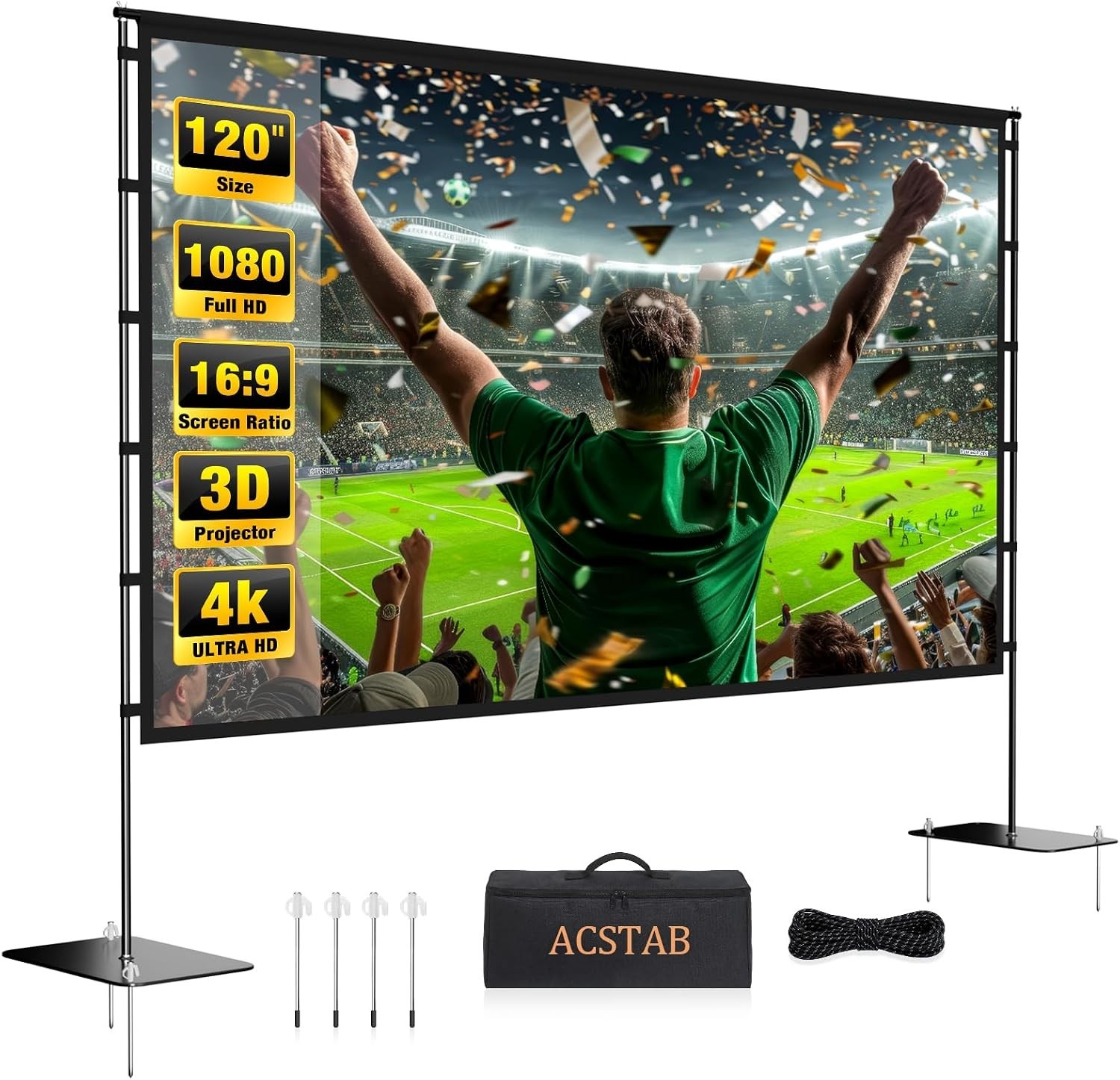 120 Inch Outdoor Projector Screen with Stand