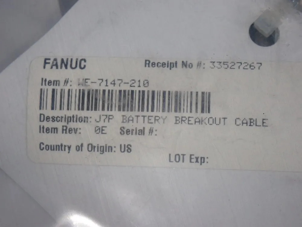 FANUC BATTERY BREAKOUT CABLE WE-7147-210