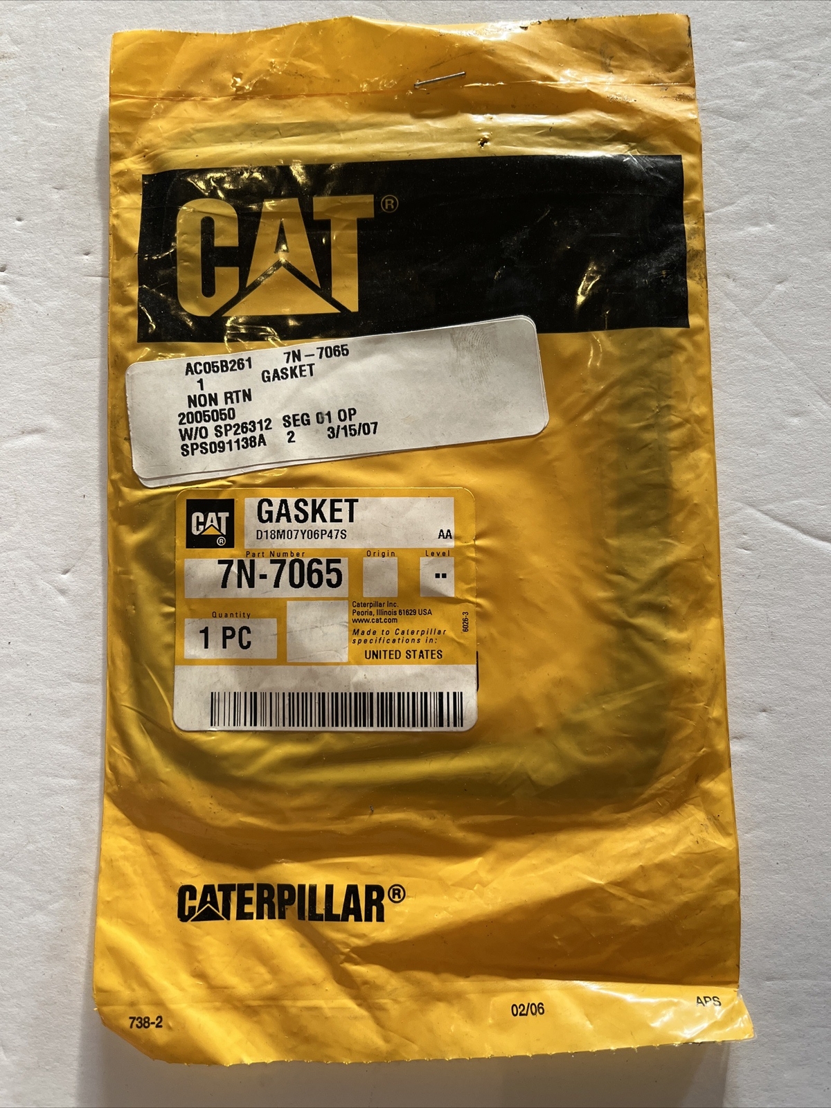7N7065   CAT  GASKET  Caterpillar  7N-7065