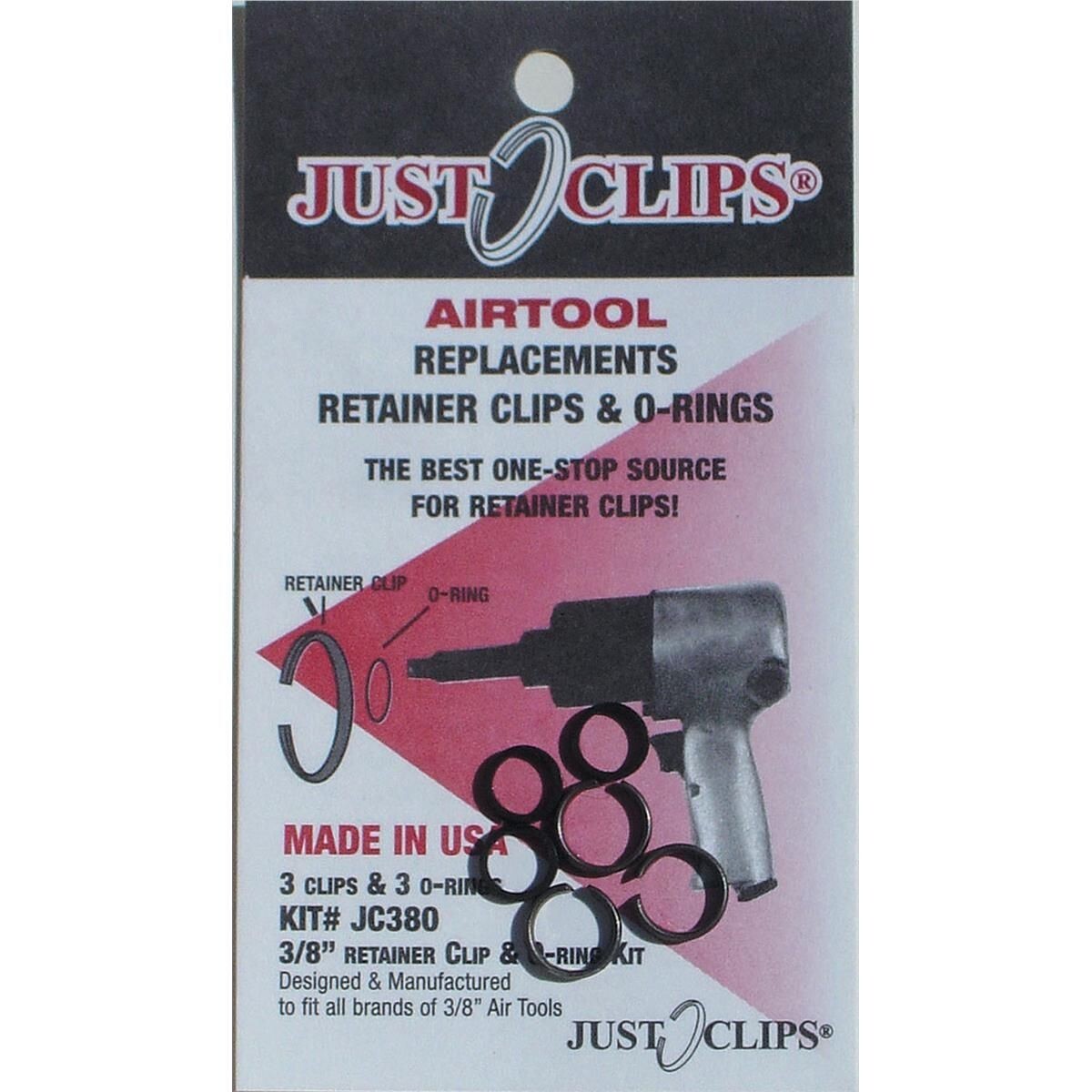 Just clips 3/8" Socket Retaining clip & O-ring Repair Kit for impact wrenches
