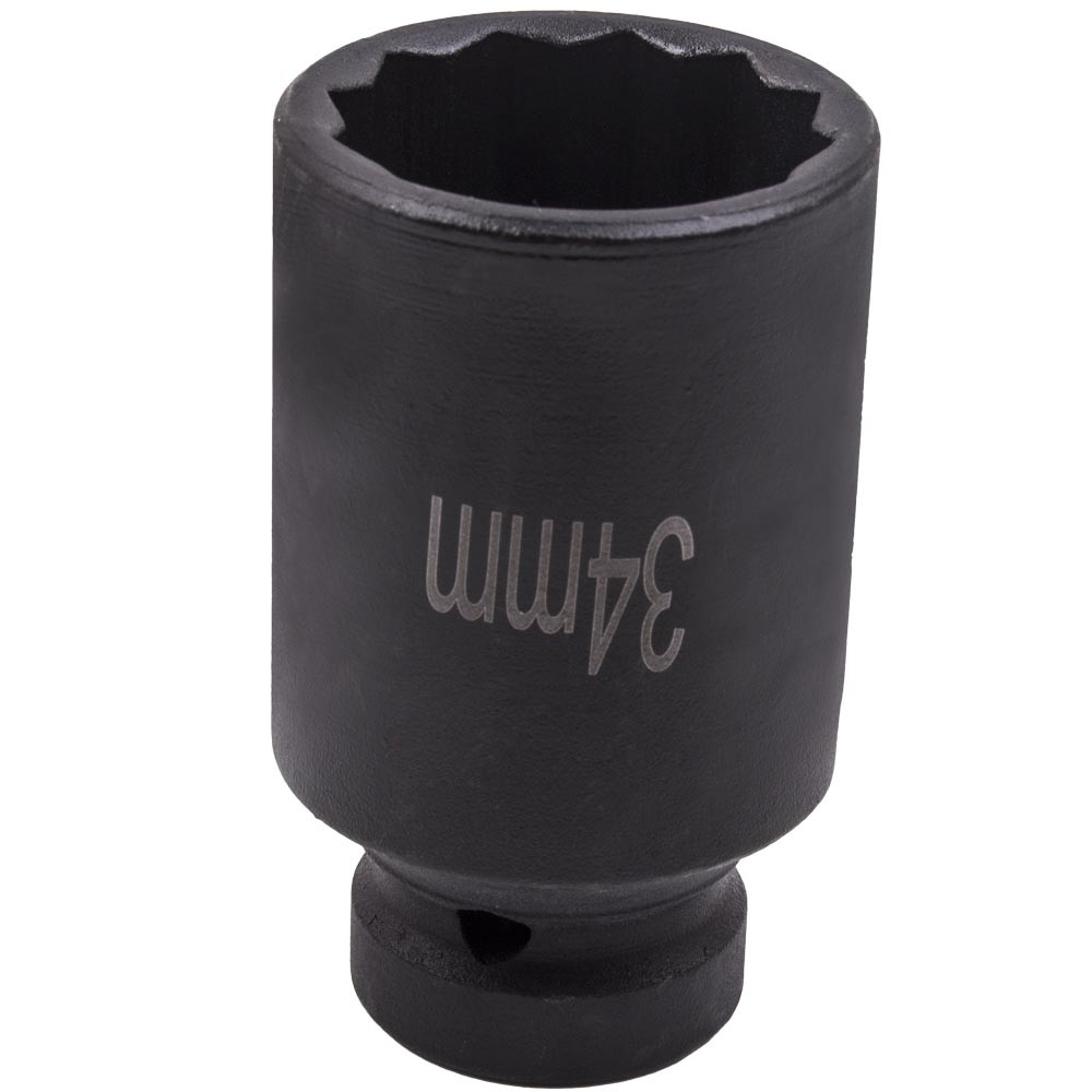 12 Point 1/2'' Drive Deep Spindle Axle Nut Socket Set 30mm 32mm 34mm 36mm