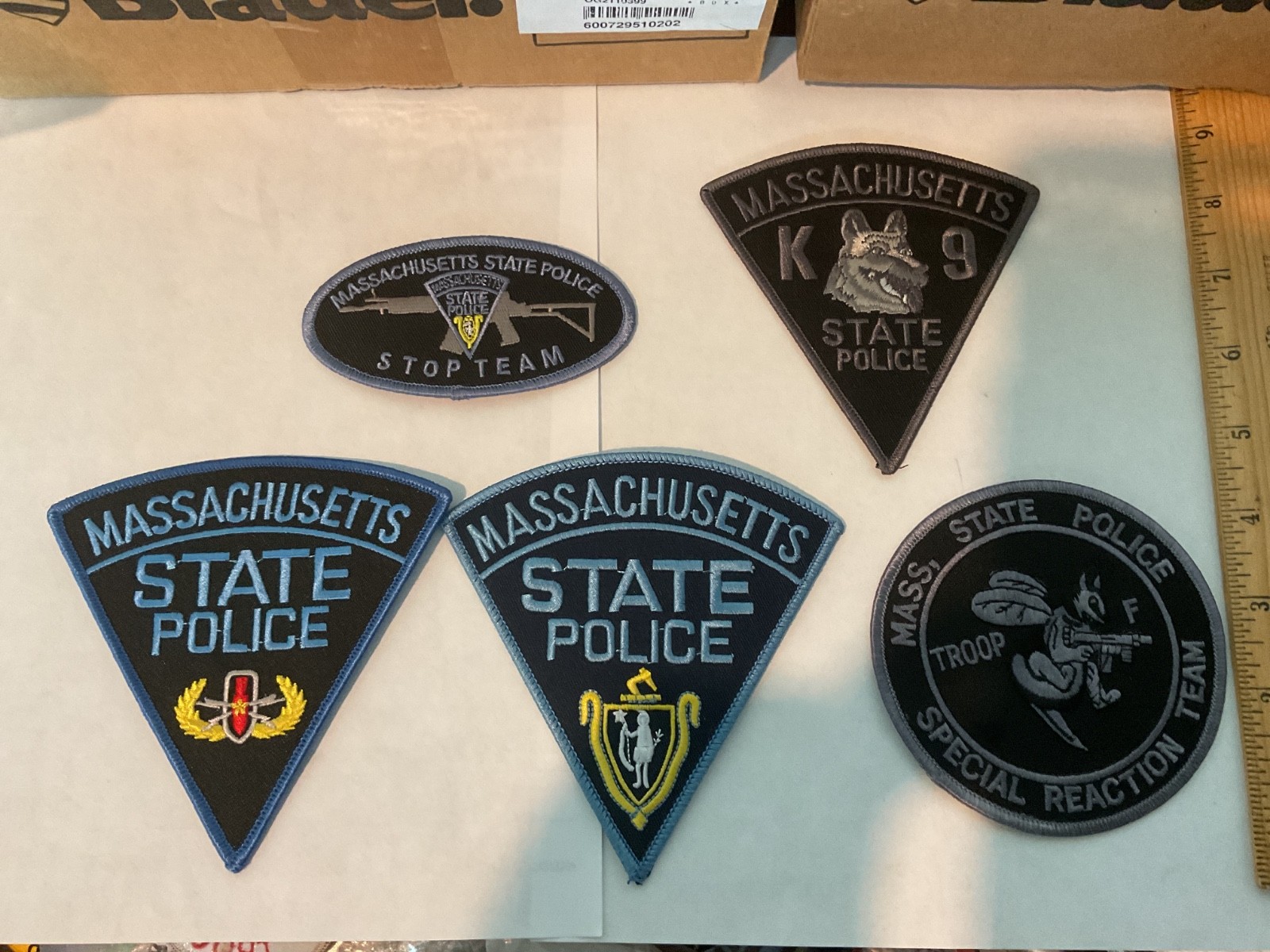 Massachusetts State Police  5 Patches  collectable and new