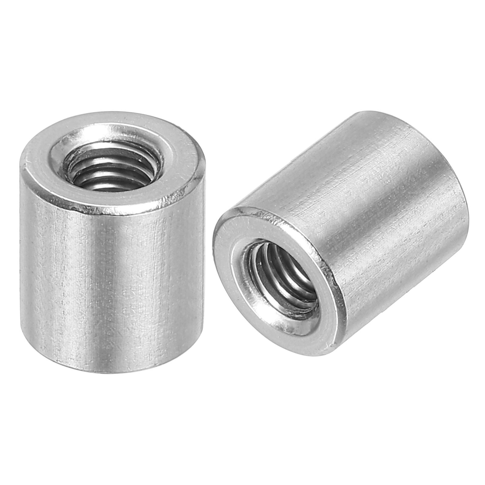 10Pcs Round Connector Nuts, M6x12x10mm Coupling Nut Sleeve Rod Bar Stud Nut