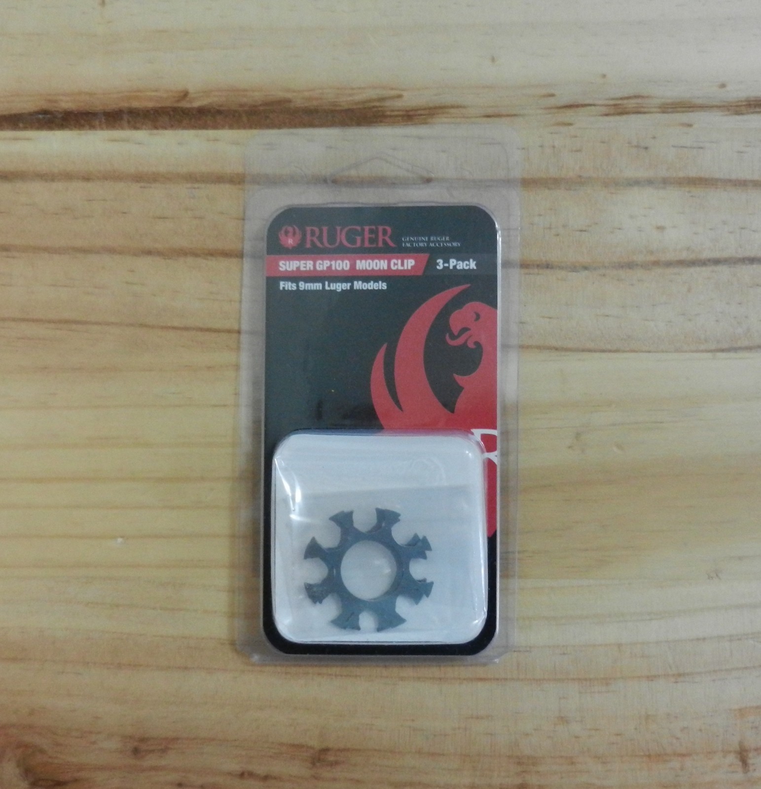 Ruger Moon Clips;  Made for GP100, 9mm Revolver;  1 Packs of 3 Clips;  90719
