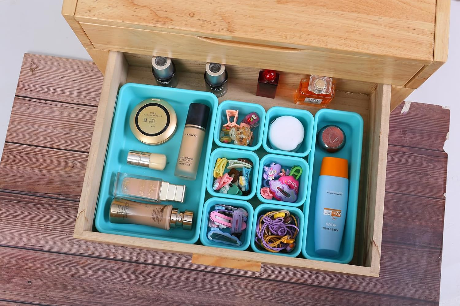 15 PCS Interlocking Desk Drawer Organizer Separator for Office,Bathroom,Kitchen,