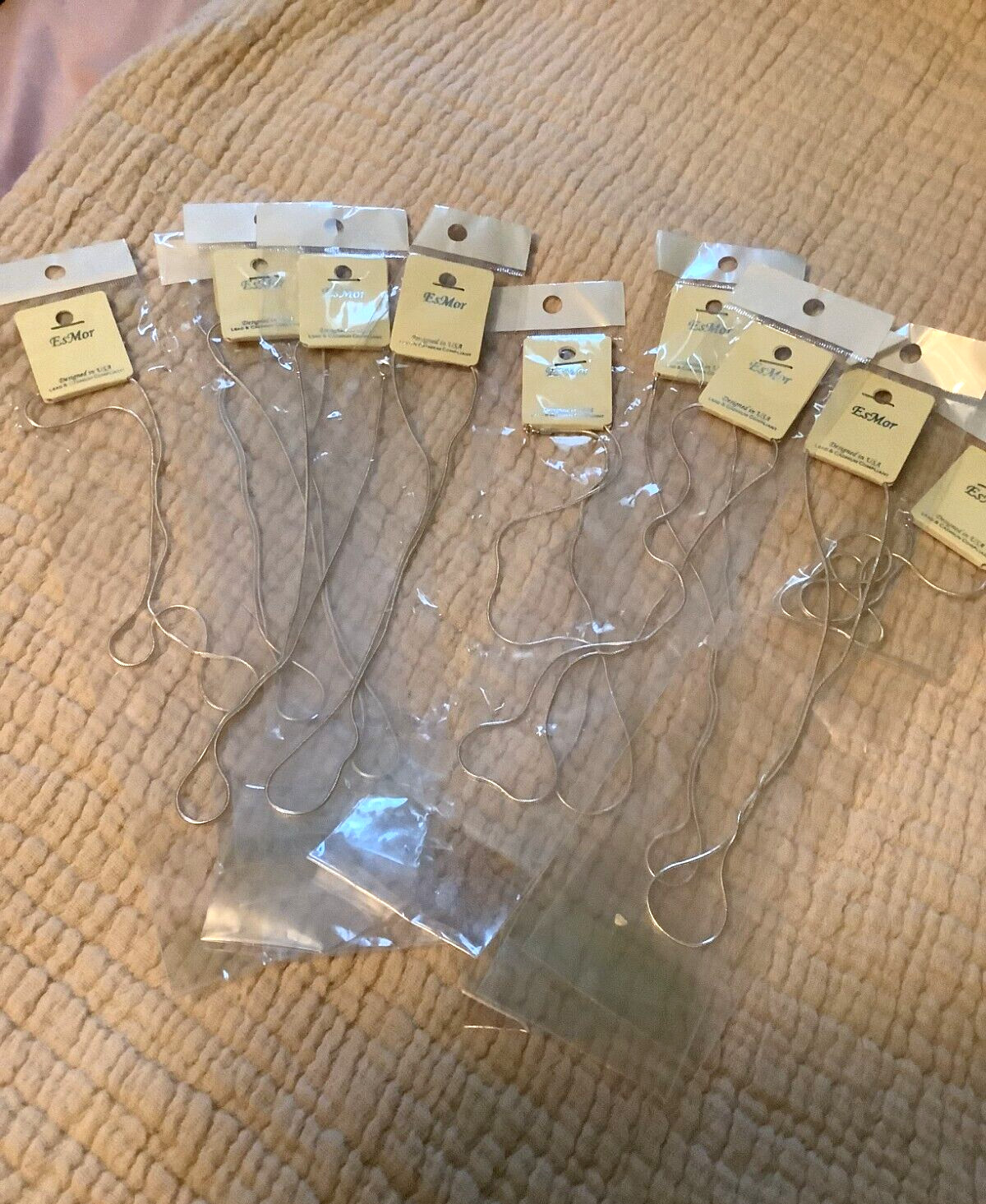New Vintage "EsMor" Silver Necklace Chain Plated 18" Lot of 10
