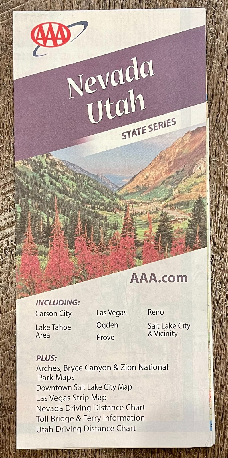 New 2007 2008 2009 Nevada Utah Map AAA