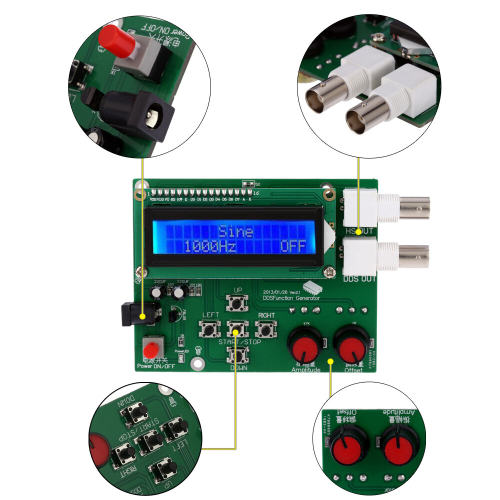 1-10pcs DDS Function Signal Generator Module Sine Square Sawtooth Triangle Wave