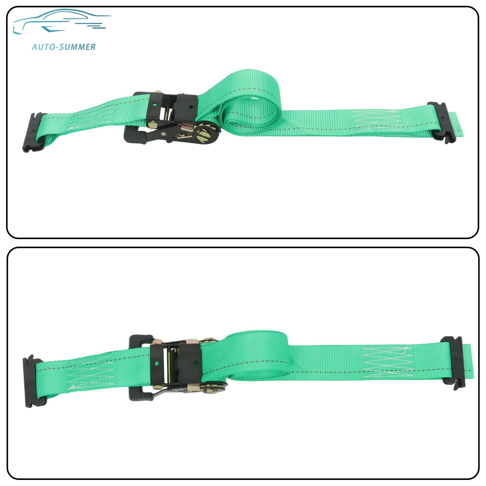 For ATV UTV 8' Ratchet Straps High Quality Wheel Chock Tie Down E Track System