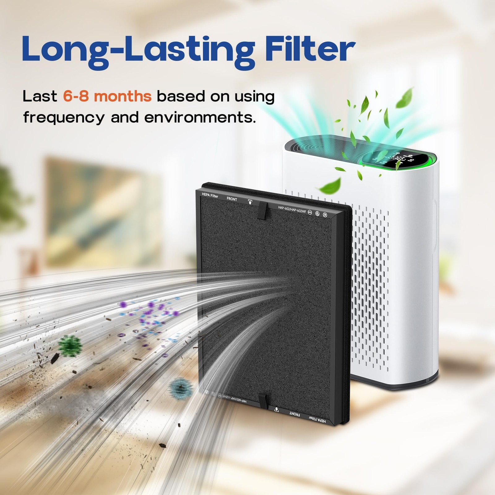 HAP602 Replacement Filter Compatible with ECOSELF HAP602/ HAP602WF Air Purifi...