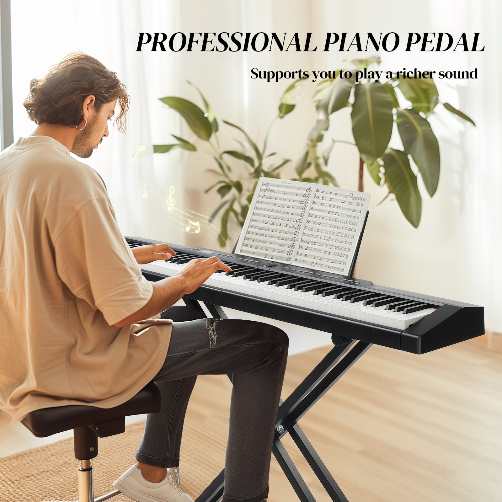 Ktaxon 88-Key Full Size Semi-Weighted Digital Electronic Piano With Stand