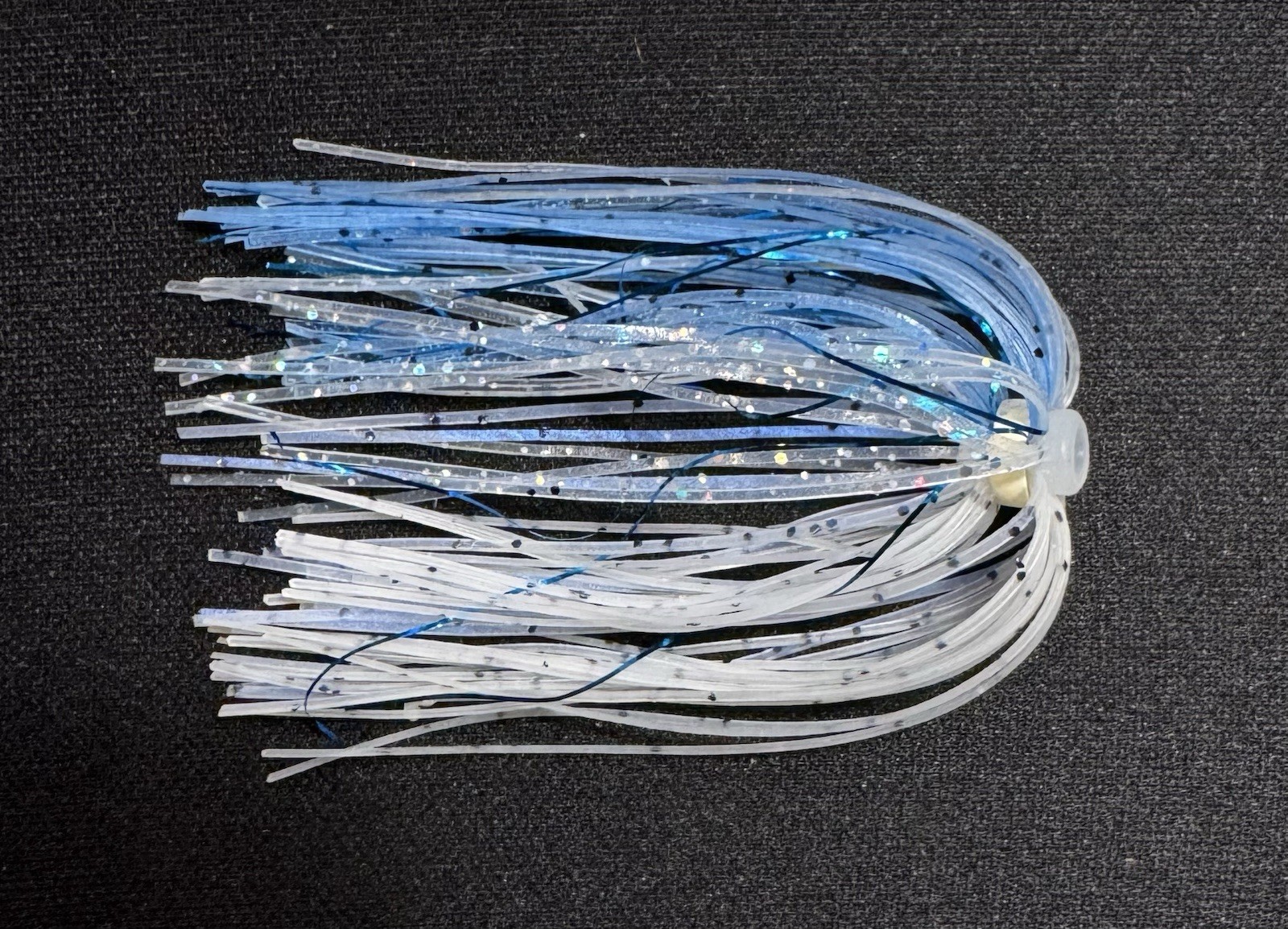 Bass Jig Skirts - Lot Of 10 - Color White / Blue Tinsel - Tournament Quality