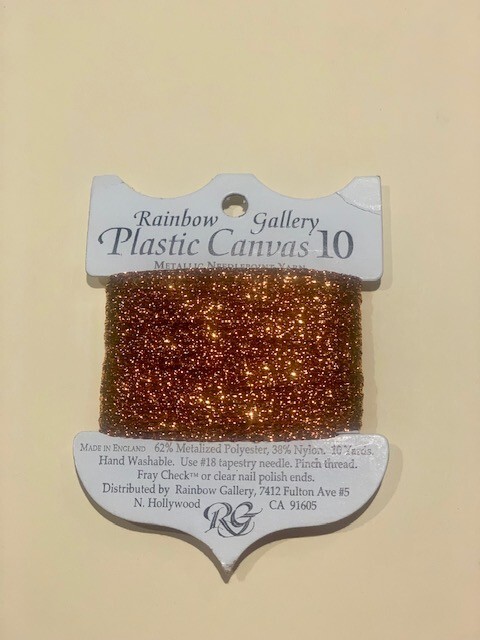 Rainbow Gallery Plastic Canvas 10 #PM53 Bronze Metallic Needlepoint Thread