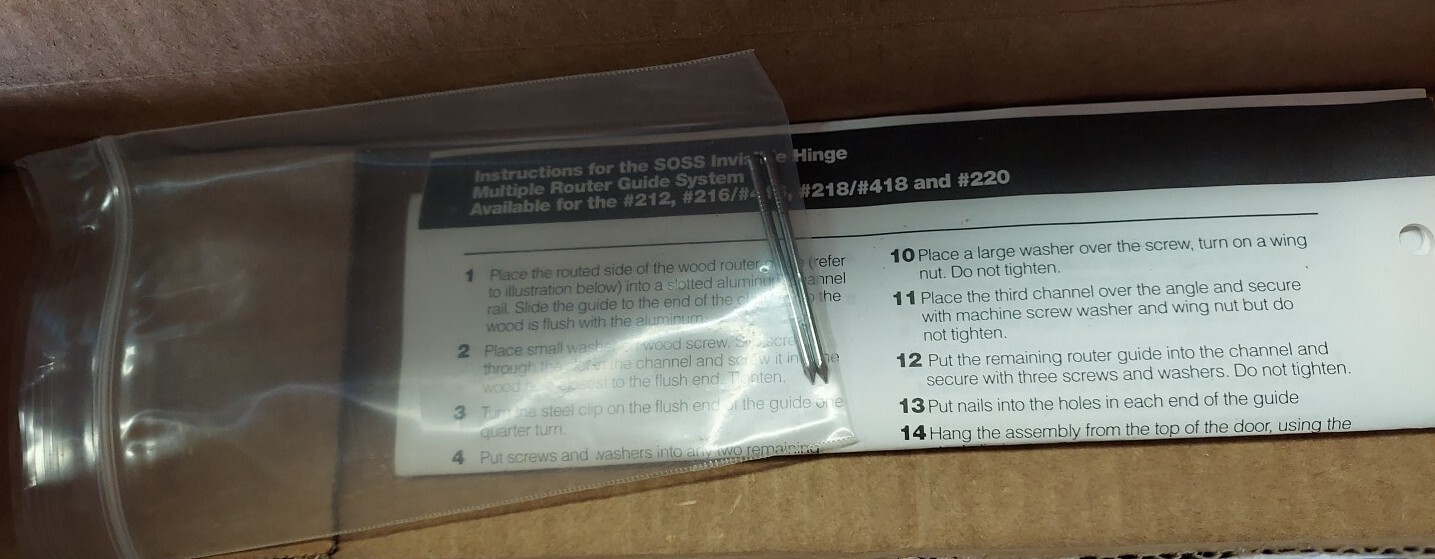 2 Vintage SOSS Invisible Hinge Router Guide Template no. 220
