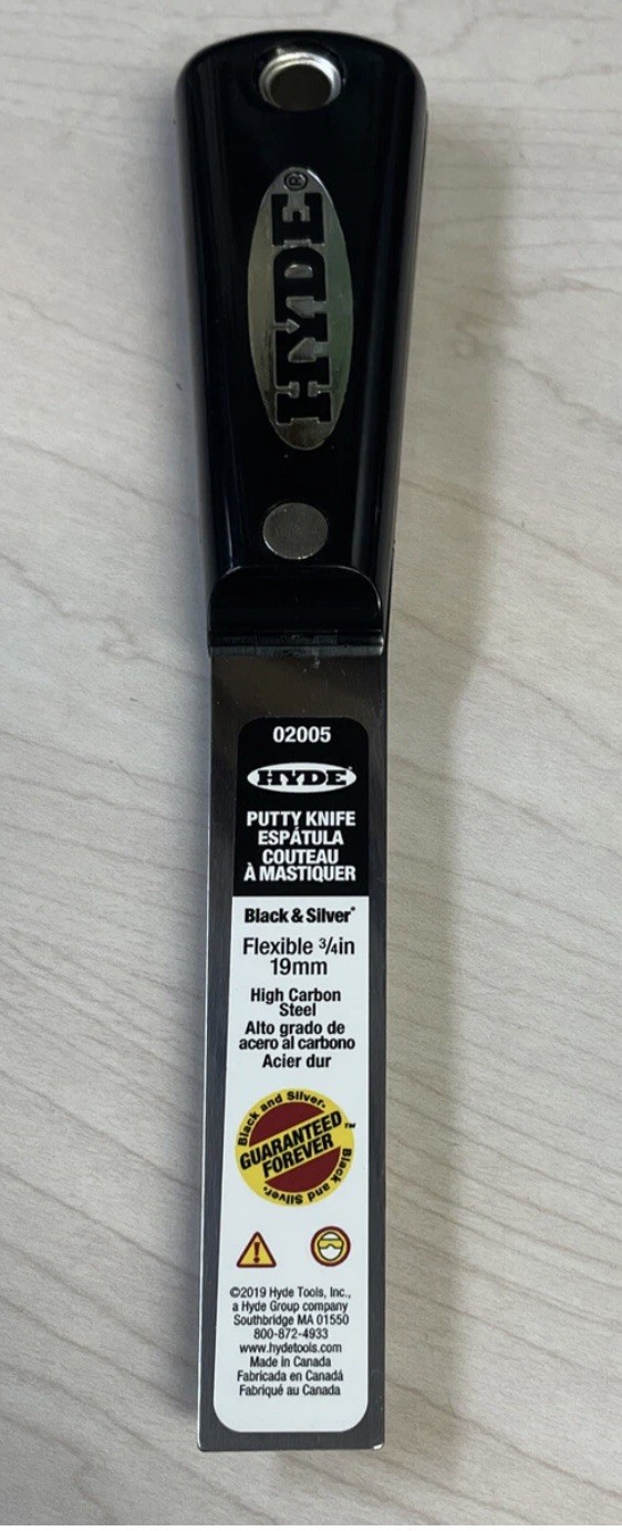 Hyde 2005 3/4" Black & Silver Putty Knife