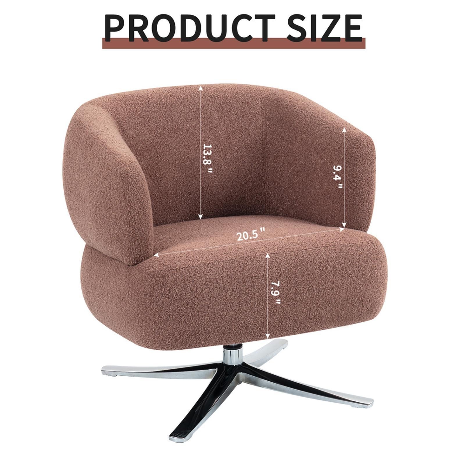 Red Swivel Leisure Sofa Chair with Linen Fabric, Compact Single-Seat for