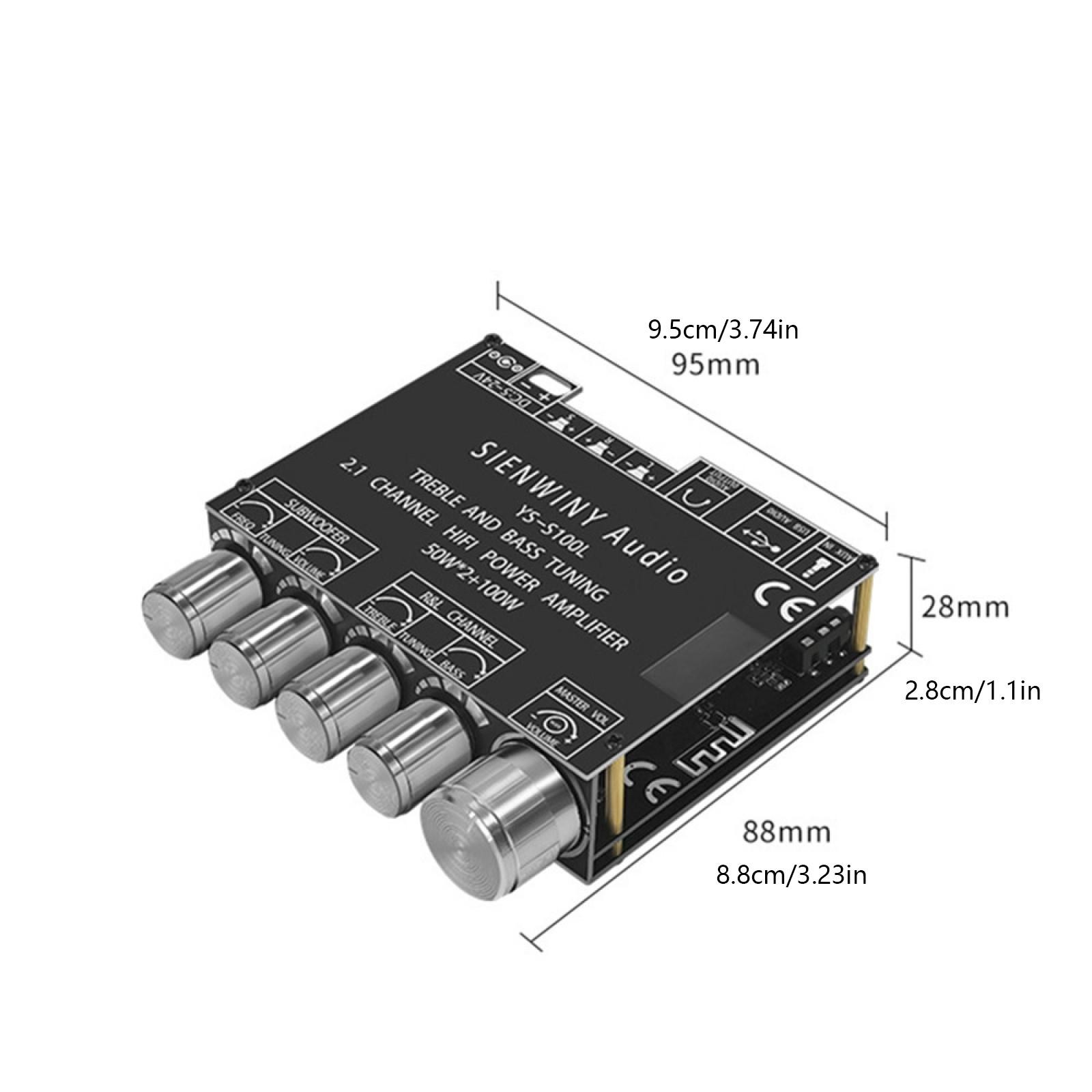 2.1CH HiFi Bluetooth 5.0 Digital Power Amplifier Subwoofer Audio Amp Board q