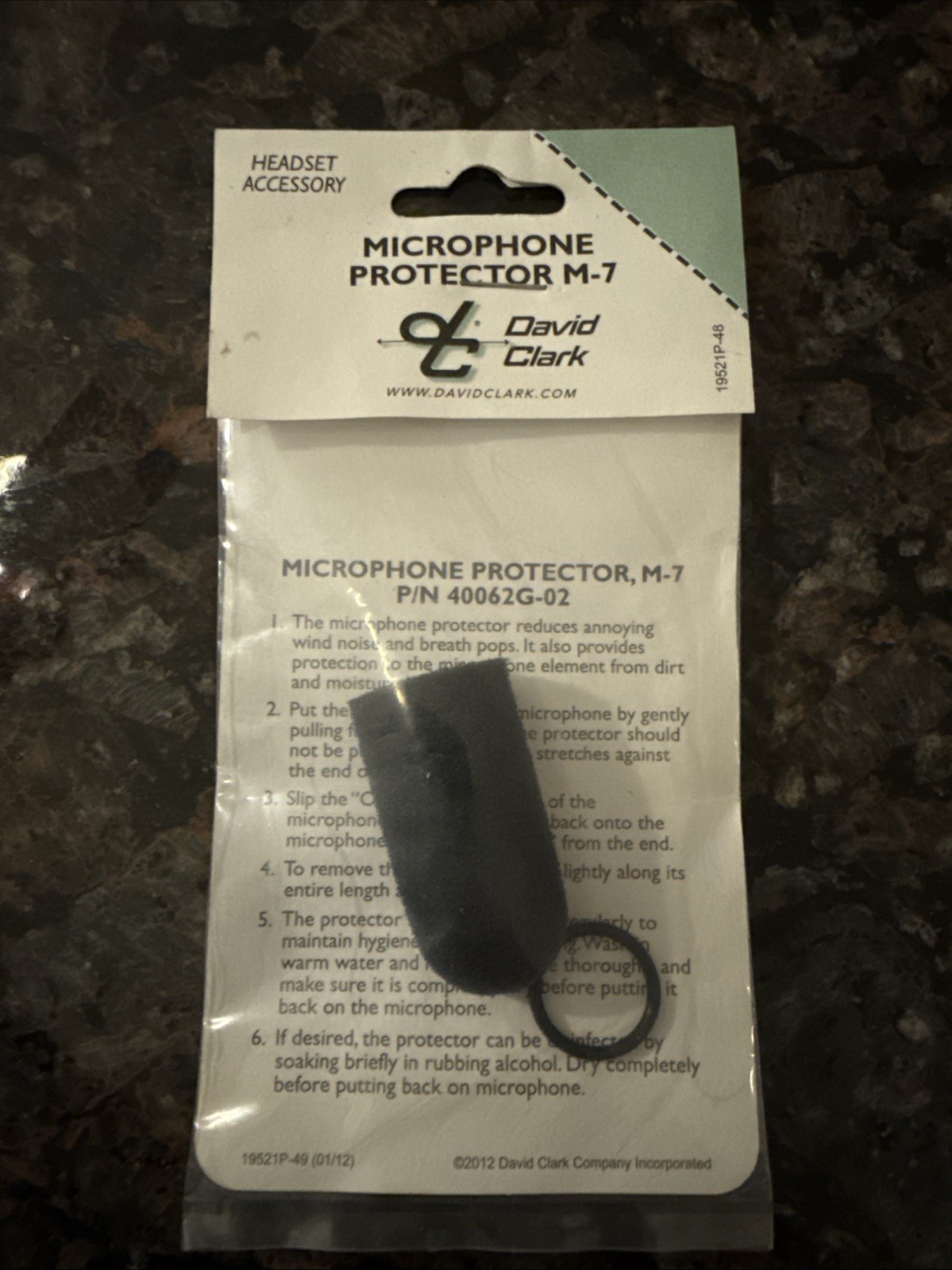 David Clark Microphone Protector M-7 | M-7 Mic Muff | 40062G-02
