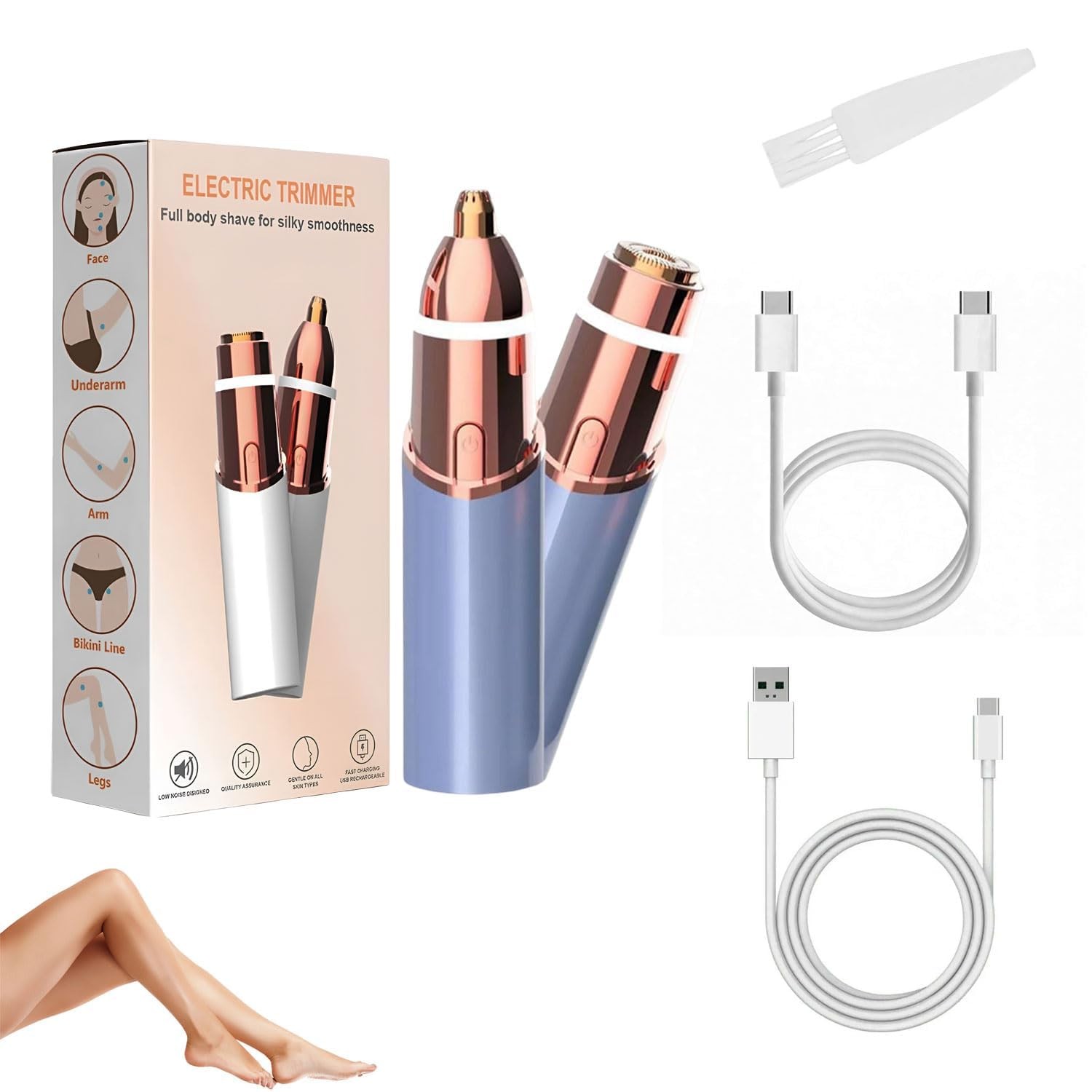 Infinity Choices Eyebrow & Facial Trimmer: 3rd GEN + Extra Accessories, Blue