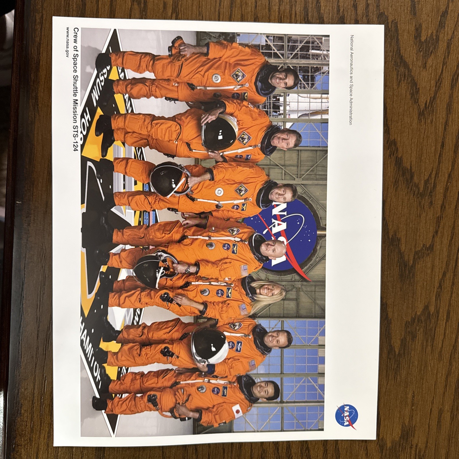 NASA Space Shuttle STS-124 Crew Lithograph (8 1/2 x 11)