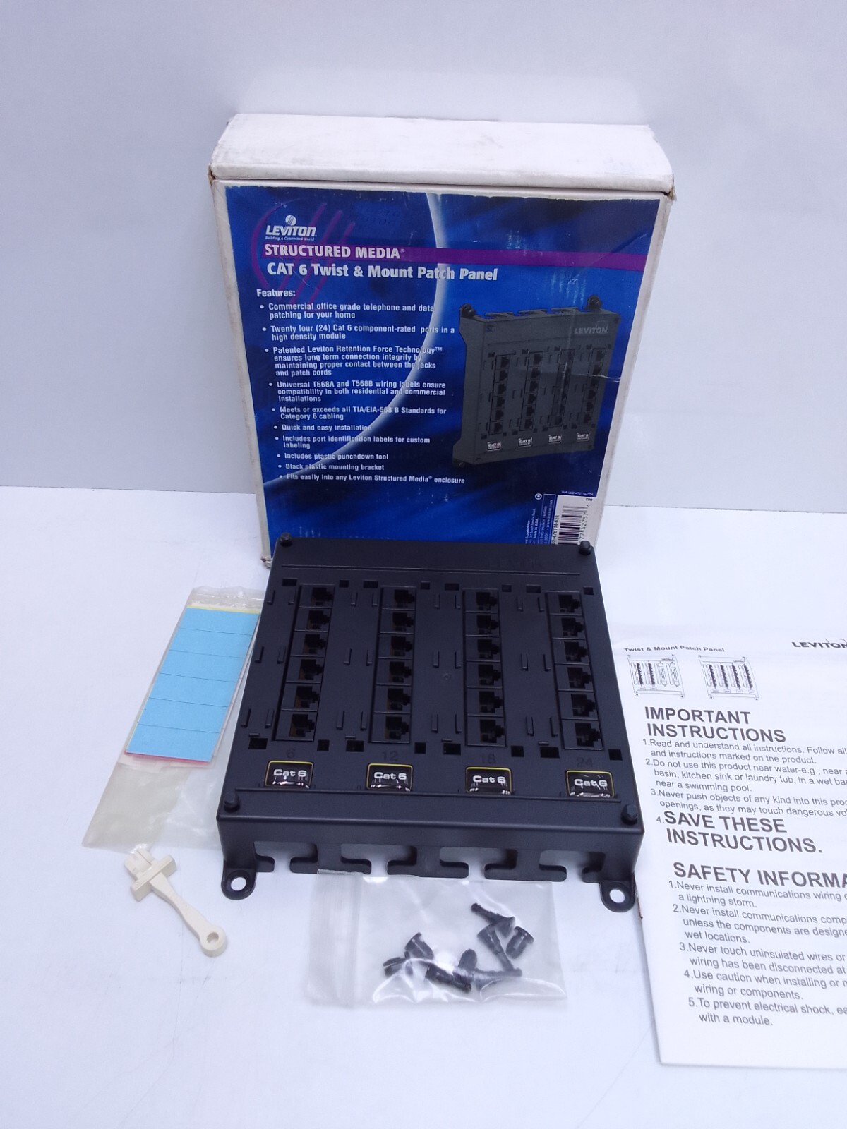 LEVITON 476M-624 CAT 6 TWIST & MOUNT PATCH PANEL