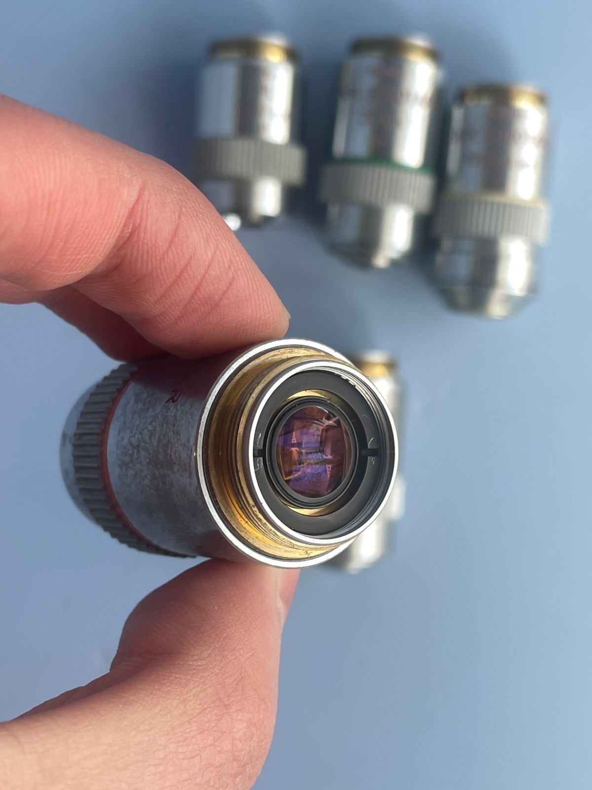 LEITZ/LEICA Microscope objective lens set NPL FLUOTAR P 2.5/6.3/16/25/100