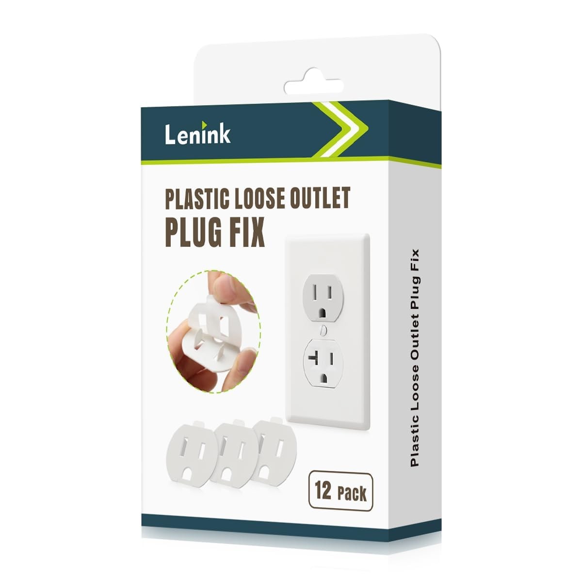 Lenink Loose Outlet Plug Fix, 12 Pack Plastic Snug Socket Secured, Outlet