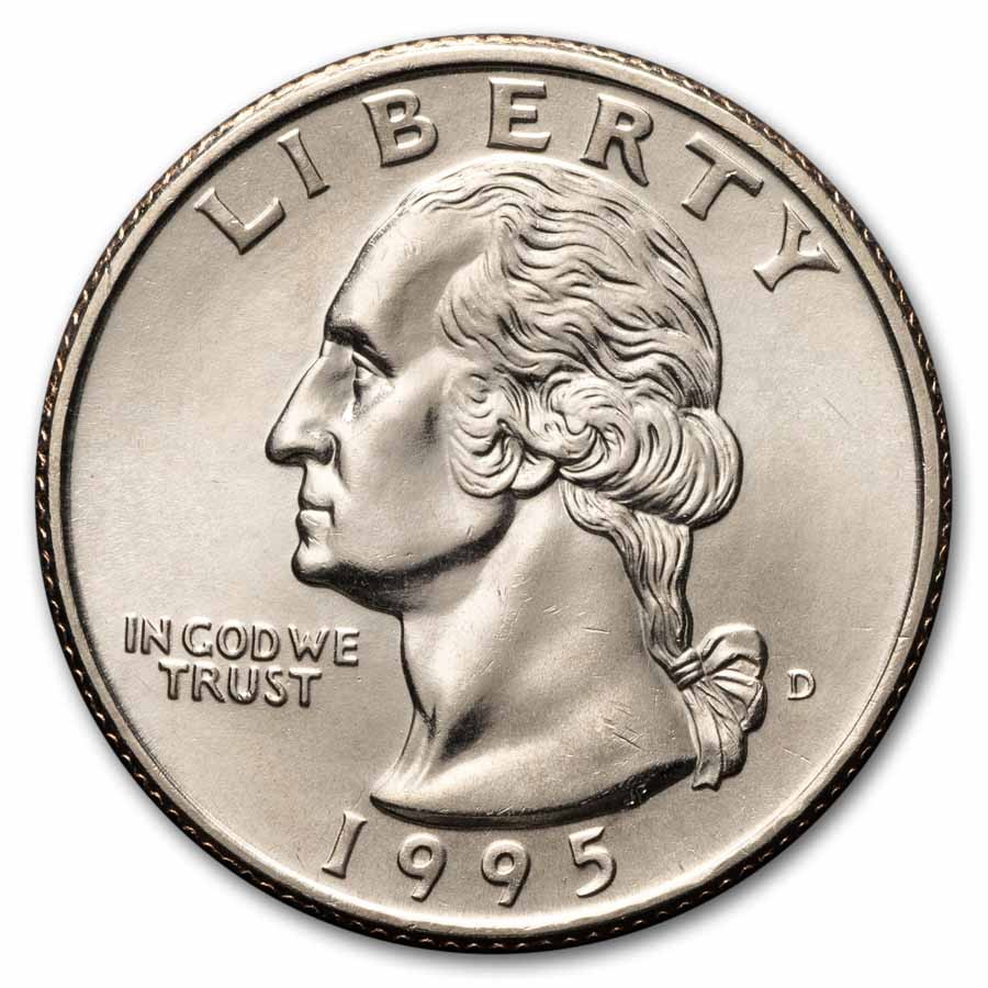 1995-D Washington Quarter 40-Coin Roll BU