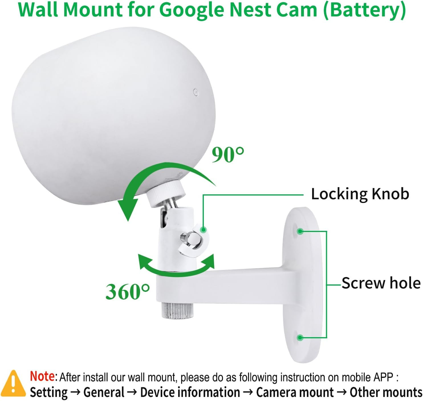 2Pack Adjustable Security Wall Mount Bracket for Google Nest Cam Outdoor or Indo