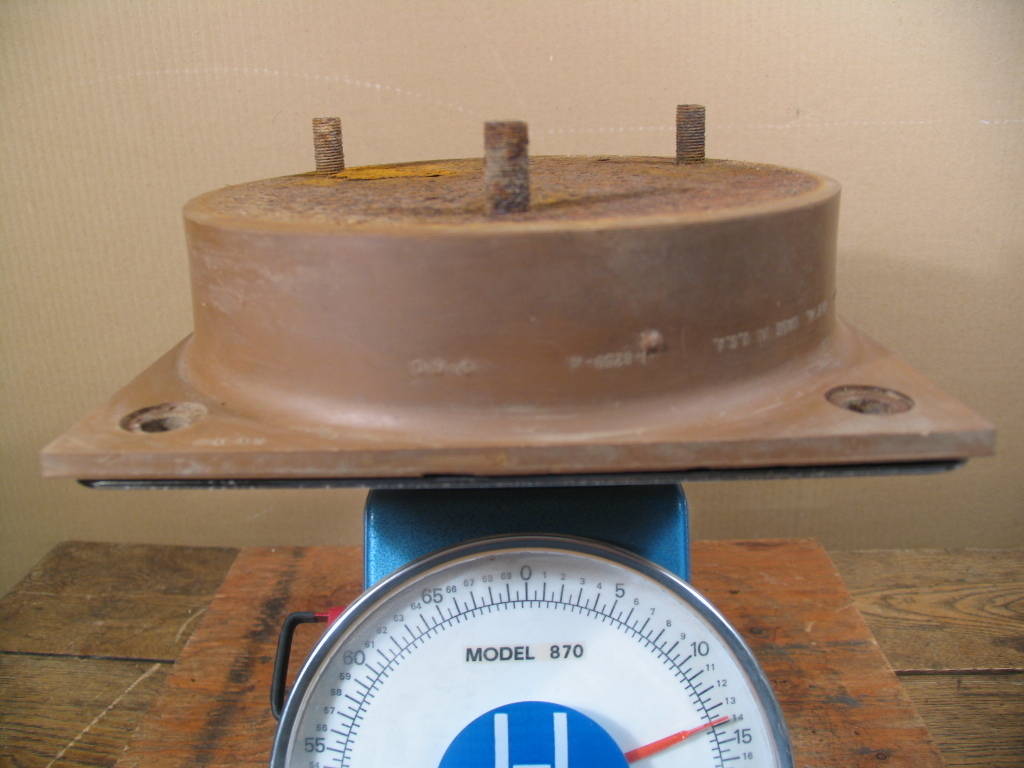 10-1/4" sq. HD Rubber Isolation/Motor Mount, 2.5" thick. From army Missile Case