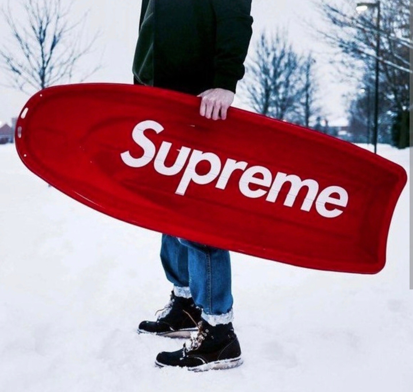 FW17 Supreme sled red Heavyweight plastic snow Accessory