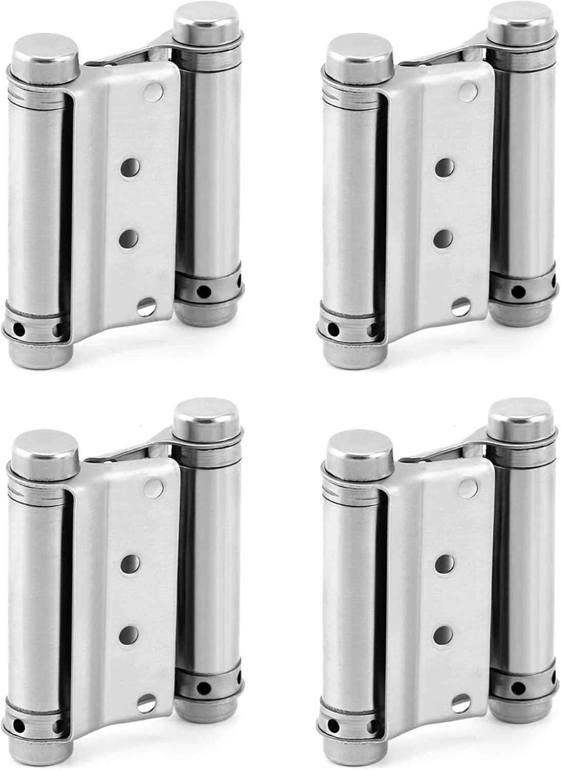 4-Pack 3” Stainless Steel Double-Action Self Closing Saloon Swing Door Hinges 4x