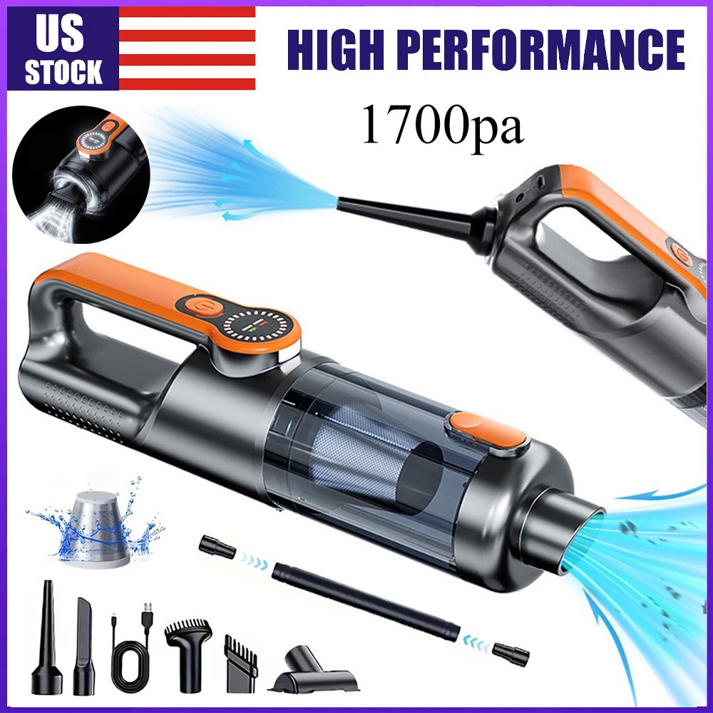 Cordless Handheld Vacuum Cleaner 2-in-1 Vacuum & Blower 17000Pa Brushless Motor